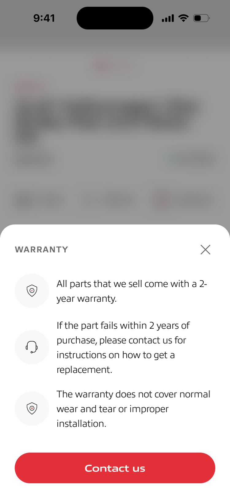 Quality — product detail