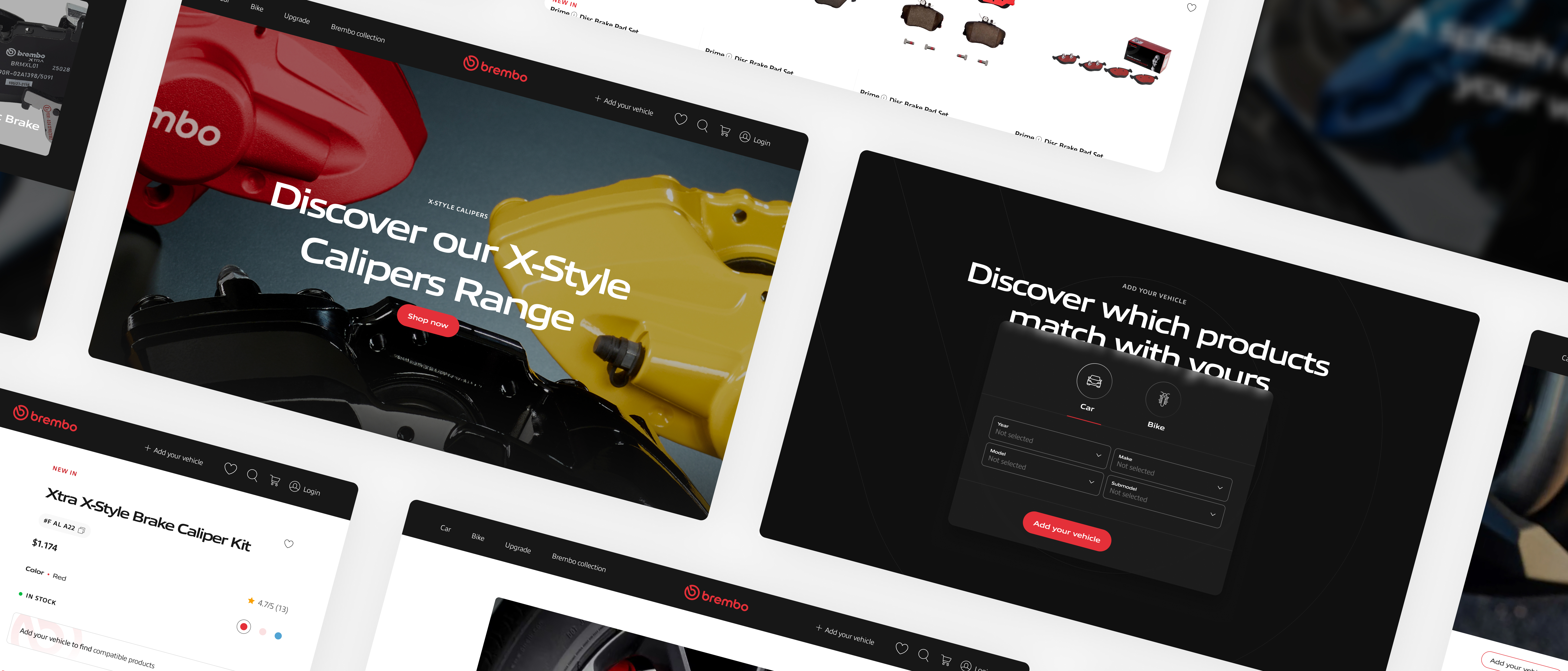 Brembo interface screens